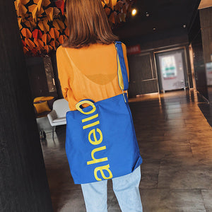 Fashion Women Letter Canvas Messenger Bag Shoulder Bag Hand Bag Travel Bag